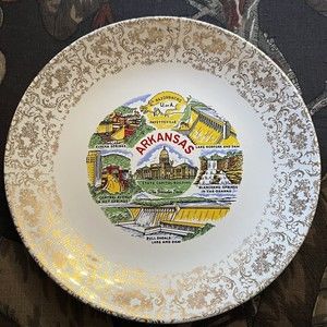 VTG Arkansas State Collector Plate U of A Razorbacks 10" Wonder State Eureka